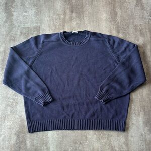 Vintage Parkhurst Collectibles Knit Sweater Mens XL Cotton Navy Blue